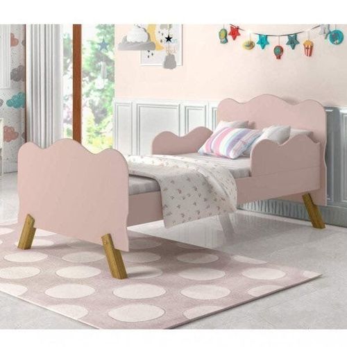 Mini Cama Infantil com Proteção Lateral Rosa