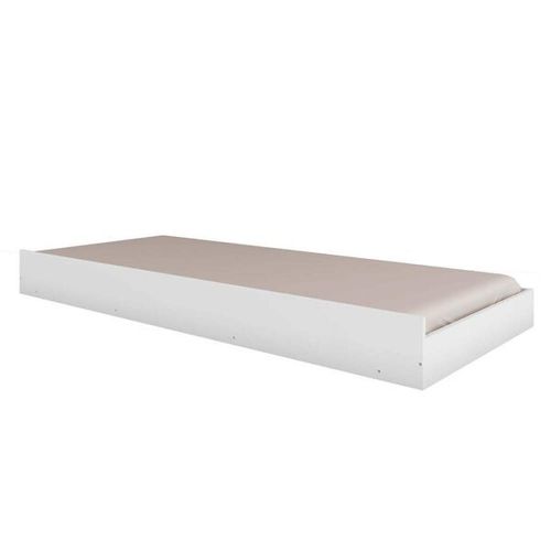 Cama Auxiliar para Berço Vini em MDF Móveis Peroba Branco Brilho/Carvalho
