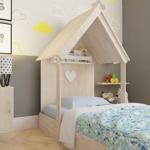Cama Infantil 1 Prateleira Casinha Helena Bramov Móveis Geneve