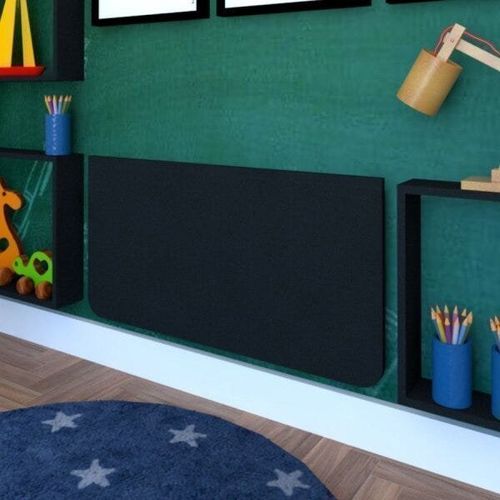 Mesa Infantil Dobrável 60cm com Canto Arredondado Bramov Móveis Preto