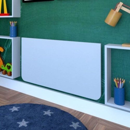 Mesa Infantil Dobrável 60cm com Canto Arredondado Bramov Móveis Cinza Cristal