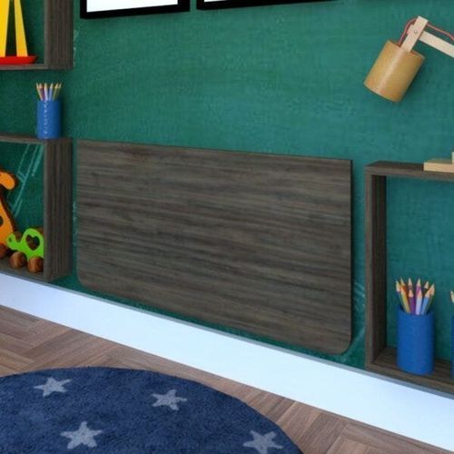 Mesa Infantil Dobrável 60cm com Canto Arredondado Bramov Móveis Ameixa Negra