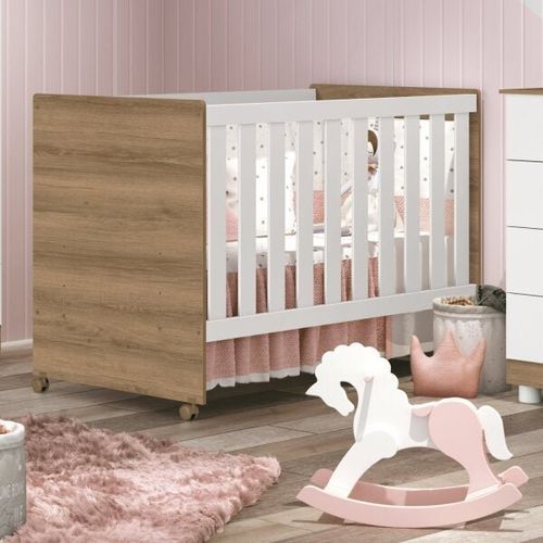 Berço Americano Katatau Reller Móveis Branco Brilho com Mezzo Fosco