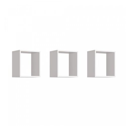 Kit 3 Nichos Juju Reller Móveis Branco Brilho