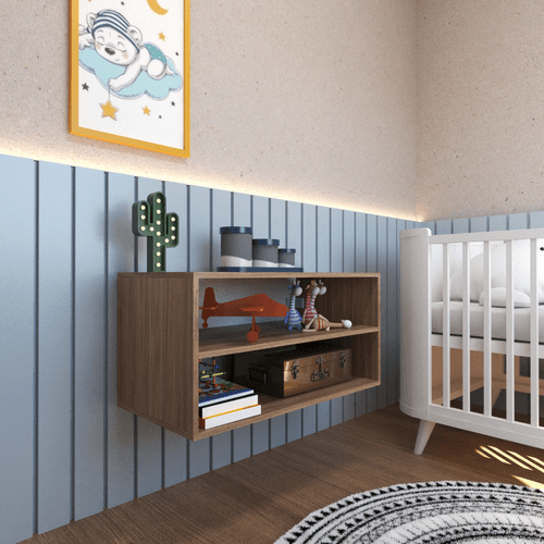 Nicho com Prateleira Quarto Infantil Bramov Móveis Carvalho Mel