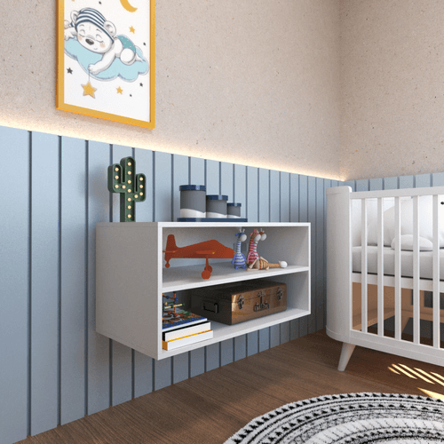 Nicho com Prateleira Quarto Infantil Branco