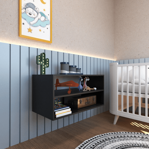 Nicho com Prateleira Quarto Infantil Preto