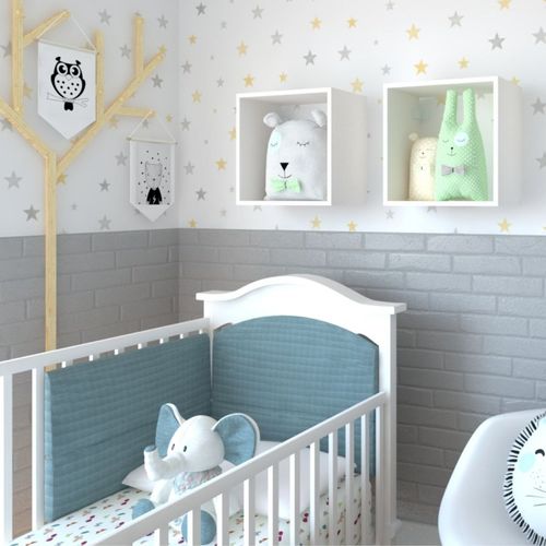 Conjunto com 2 Nichos Quarto Infantil Bramov Móveis Branco
