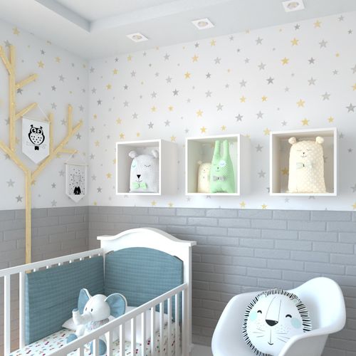Conjunto 3 Nichos para Quarto Infantil Bramov Móveis Branco