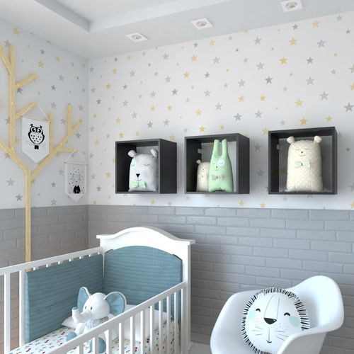 Conjunto 3 Nichos para Quarto Infantil Bramov Móveis Preto