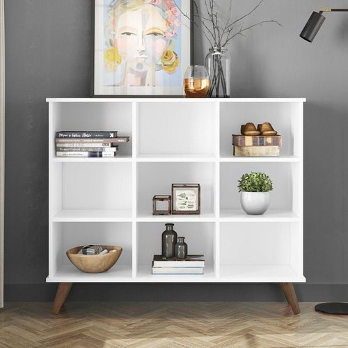 Estante para Livros Baixa Retro 6 Nichos Toq Branco