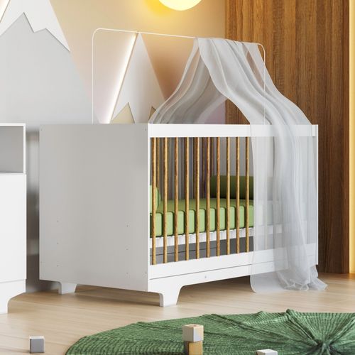 Berço Mini Cama 100% MDF Flocos Branco