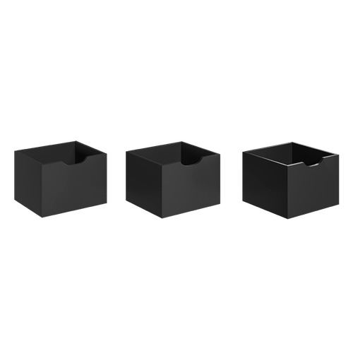 Kit 3 Gavetas Organizadoras Módulos e Complemento Preto