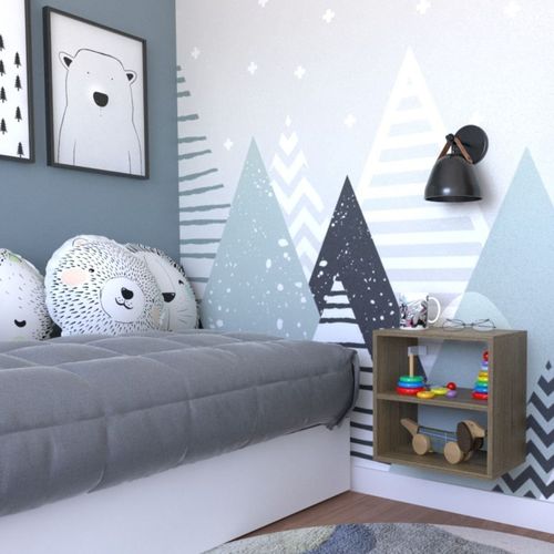 Nicho com Prateleira para Quarto Infantil Bramov Móveis Carvalho Mel