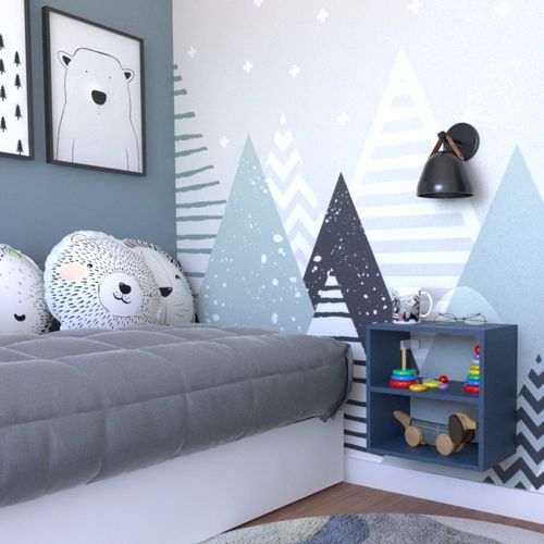 Nicho com Prateleira para Quarto Infantil Bramov Móveis Azul