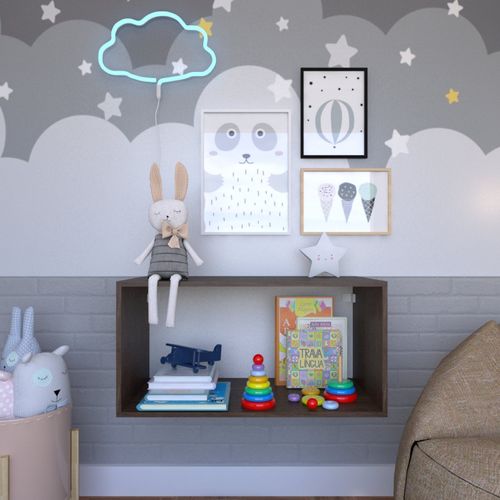 Nicho para Quarto Infantil 80x40x40cm Bramov Móveis Ameixa Negra