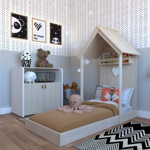 Quarto Infantil com Cama e Armário Espresso Móveis Geneve