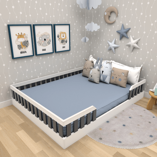 Cama Infantil Montessoriana Cori Yescasa Branco/Preto