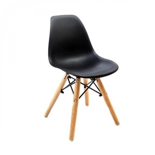 Cadeira Infantil Eames PP DSW-M Empório Tiffany Preto/Madeirado