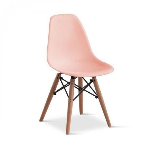 Cadeira Infantil Eames PP DSW-M Empório Tiffany Rosa/Madeirado