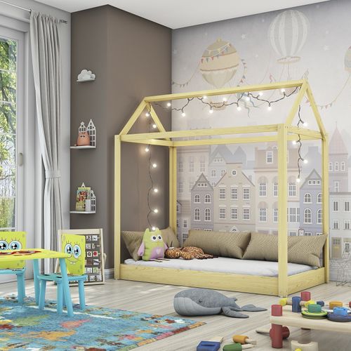 Cama Montessoriana Infantil Madeira Maciça Madri Espresso Móveis Natural