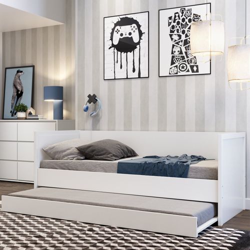 Bicama Infantil com Encosto Wood Divicar Móveis Branco Acetinado