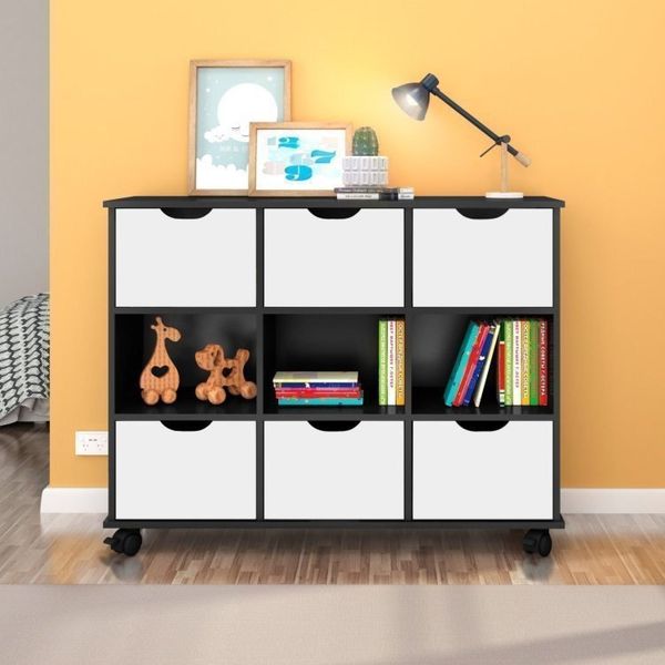 Conjunto Nicho Organizador 6 Gavetas Preto/Branco