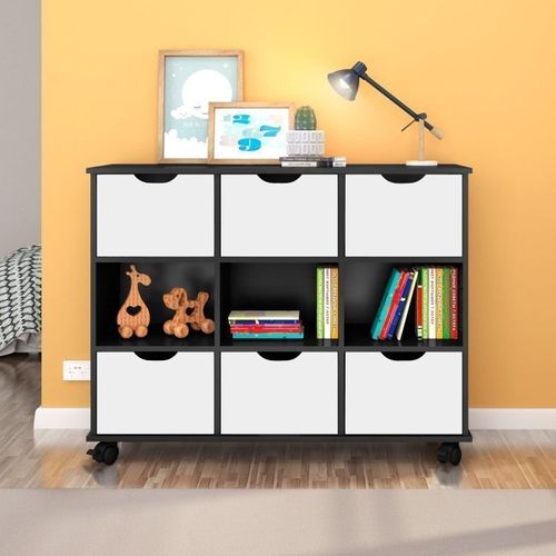 Conjunto Nicho Organizador 6 Gavetas Preto/Branco