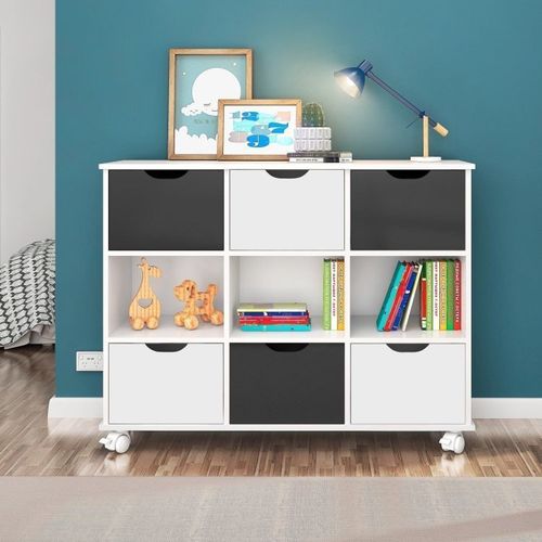 Nicho Organizador 6 Gavetas Branco/Preto