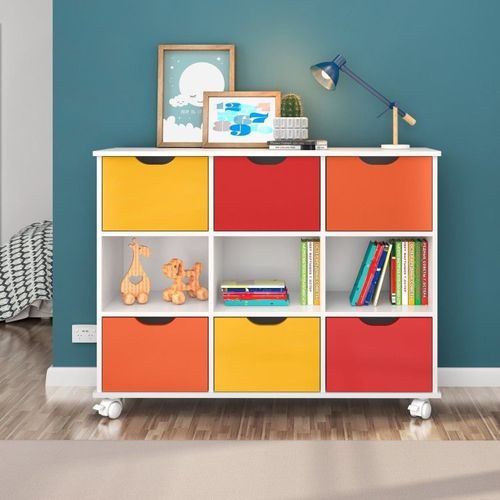 Nicho Organizador com 6 Gavetas Colorido/Branco Branco/Colorido/Branco