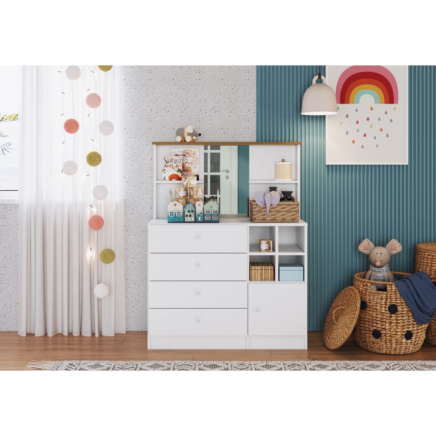 Arco Wardrobe roupeiro design 5 compartimentos branco