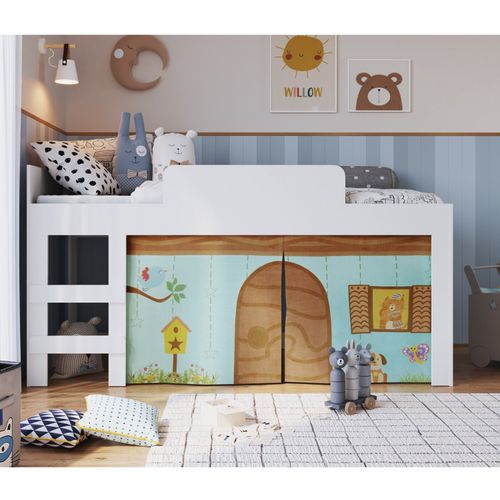 Cama Infantil Protetor e Cortina Alegria Meu Fofinho . Branco Branco