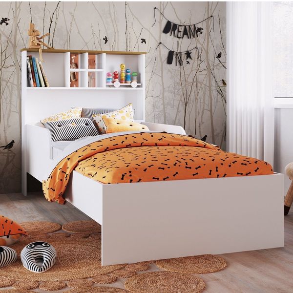 Cama Infanto Juvenil com Estante e Protetores House Branco