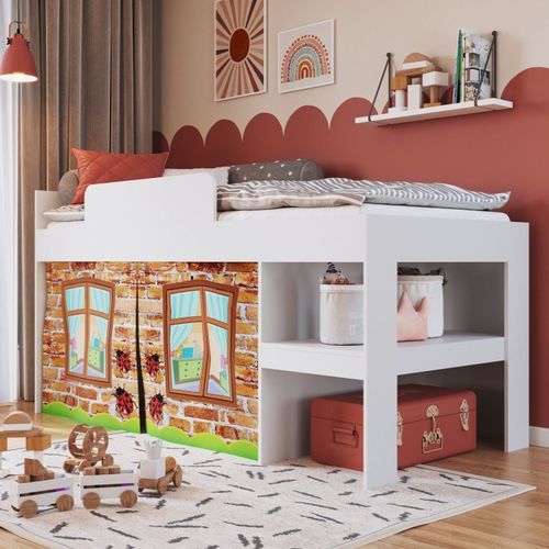 Cama Infantil Protetor e Cortina Imaginacao Meu Fofinho Branco Branco