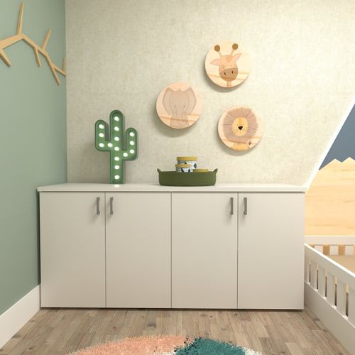 Armário Duplo Baixo Infantil Corp Bramov Móveis Branco