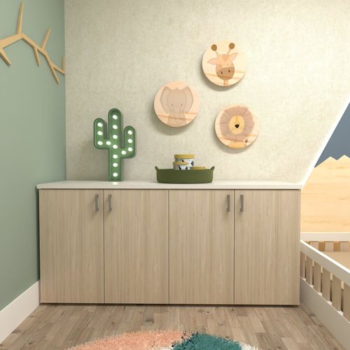 Armário Duplo Baixo Infantil Corp Bramov Móveis Branco/Geneve