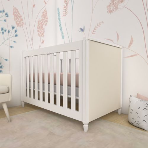 Berço Tudor Estofado Timber Branco