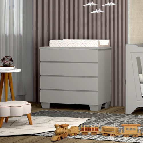 Cômoda Infantil 4 Gavetas Nest Cinza