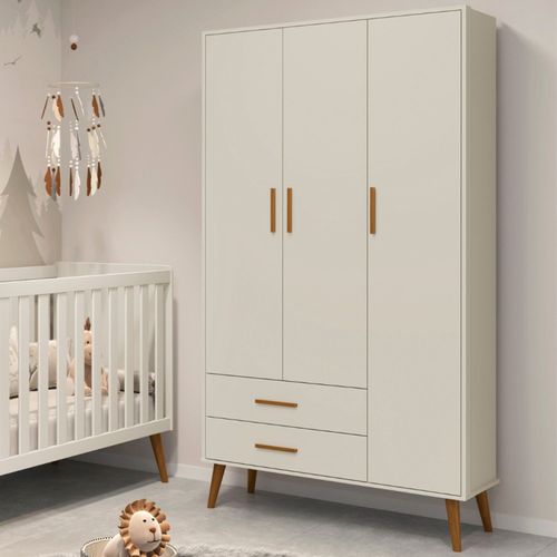 Guarda Roupa Infantil 3 Portas 2 Gavetas Isis Areia