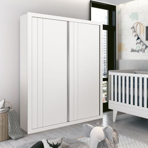 Guarda Roupa Infantil 2 Portas 3 Gavetas Prince Branco Fosco