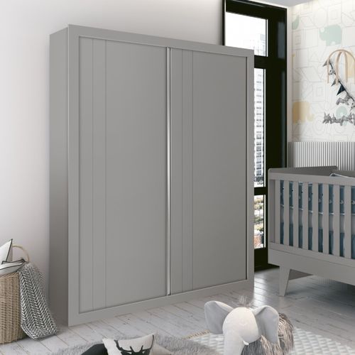 Guarda Roupa Infantil 2 Portas 3 Gavetas Prince Cinza Fosco