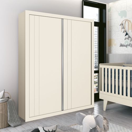 Guarda Roupa de Bebê 2 Portas 3 Gavetas Prince Areia Fosco