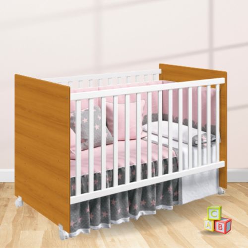 Berço Americano com Mosqueteiro Tico Branco Fosco/Savana