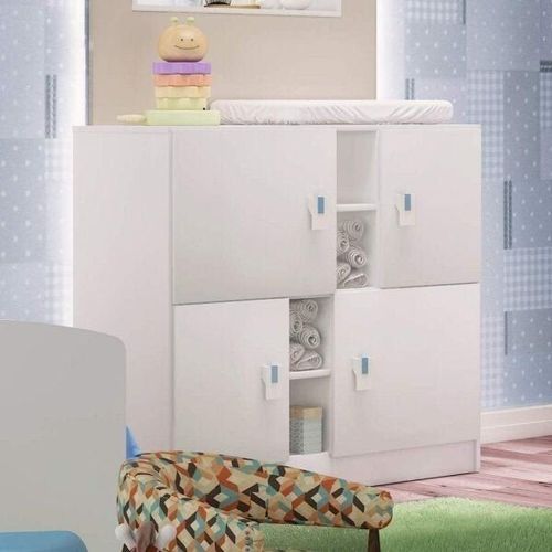 Cômoda de Bebê 4 Portas Móveis Percasa Branco