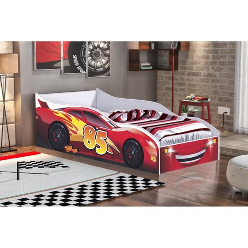 Cama Carro Infantil/Solteiro em MDF/MDP Vermelho