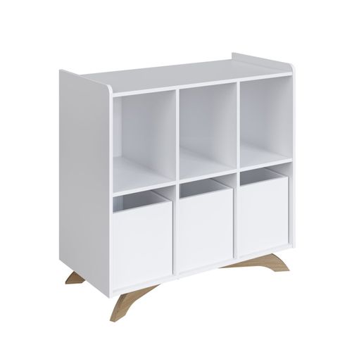Estante Infantil 6 Nichos Affetto com 3 Cubos Branco