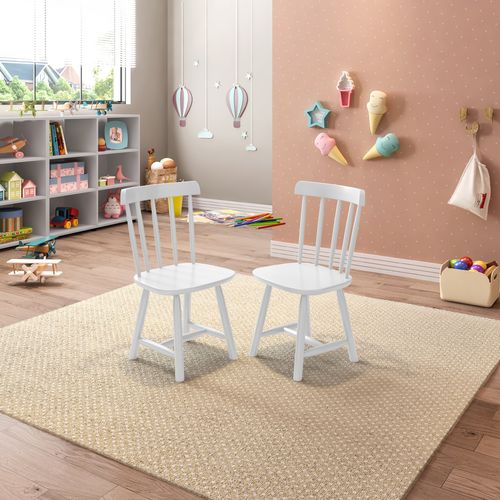 Kit 2 Cadeiras Infantis Mariah Casatema Branco Branco