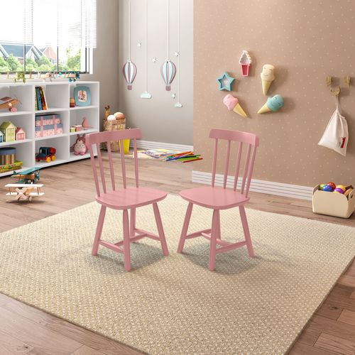 Kit 2 Cadeiras Infantis Mariah Casatema Rosa Bebê