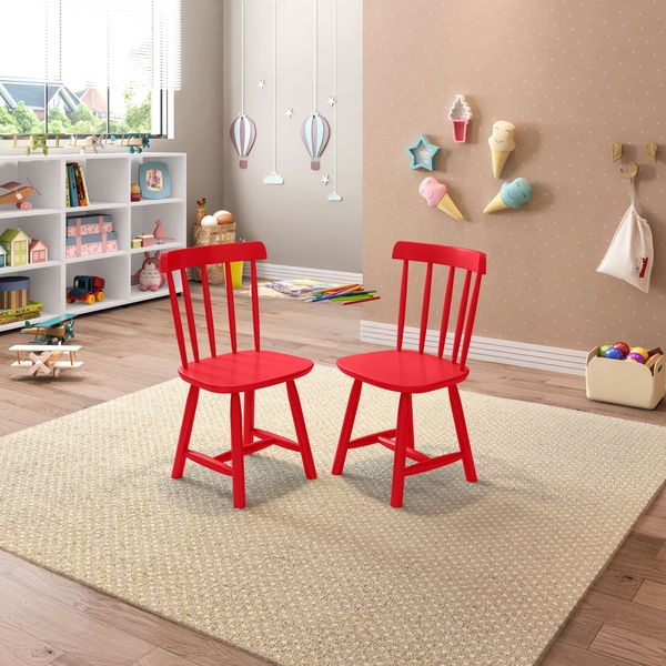 Kit 2 Cadeiras Infantis Mariah Casatema Vermelho