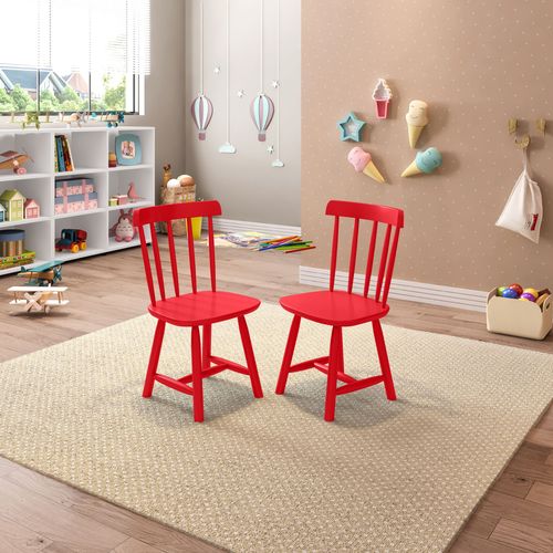 Kit 2 Cadeiras Infantis Mariah Casatema Vermelho